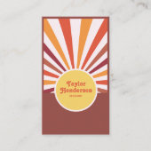 レトロサンセットサンレイソーシャルメディアQRコード 名刺 (正面)