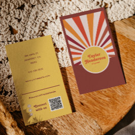 レトロサンセットサンレイソーシャルメディアQRコード 名刺