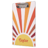 レトロサンセットサンレイパーソナライズされたズ名 クリップボード (左)
