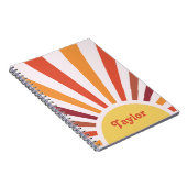 レトロサンセットサンレイパーソナライズされたズ名 ノートブック (右側)