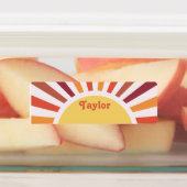 レトロサンセットサンレイパーソナライズされたズ名 ラベル (貼付)