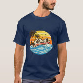 レトロサンセットシェフデザイン Tシャツ (正面)