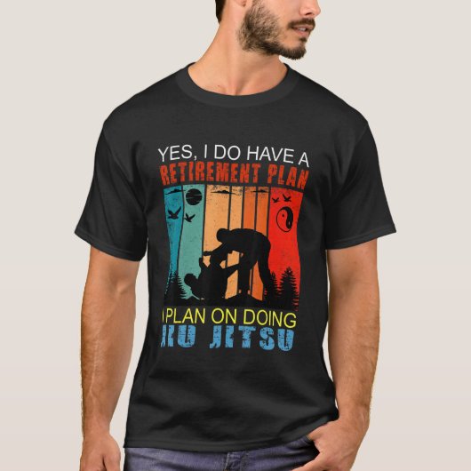 レトロサンセットスローガン退職IはJiする予定 Tシャツ (正面)