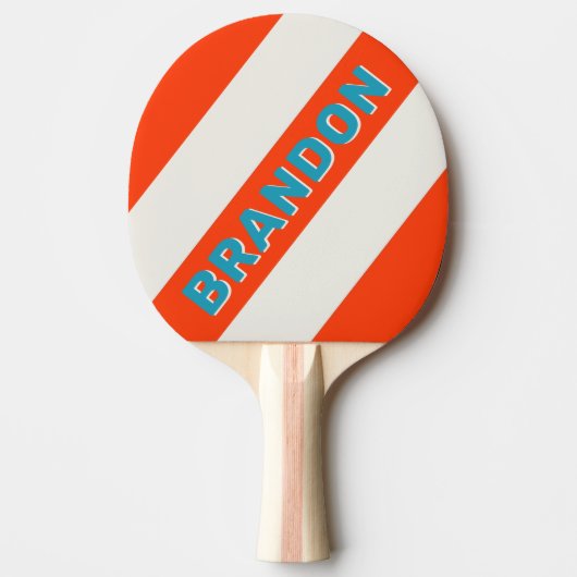 レトロサンセットタイドラッはっきりしたシュストライプーの名前 卓球ラケット (正面)
