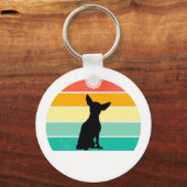 レトロサンセットチワワ キーホルダー (正面)