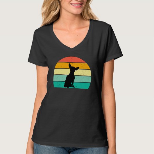 レトロサンセットチワワTシャツ Tシャツ (正面)