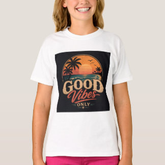 レトロサンセットデザインでポジティブな気分に Tシャツ