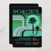 レトロサンセットトロピカルパームツリーバチェロレッテ 招待状 (正面/裏面)