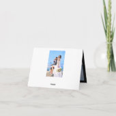 レトロサンセットトロピカルパームツ結婚リーズザンキュー サンキューカード (裏面)