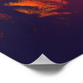 レトロサンセットトロピカル80sスタイル ポスター (角)