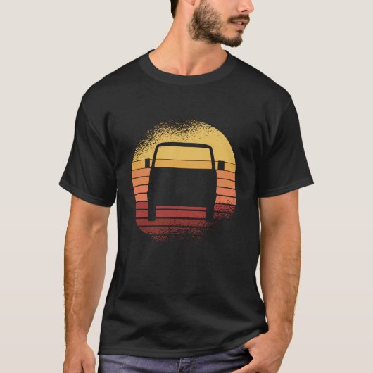 レトロサンセットバナゴンシンクロ4x4バス tシャツ (正面)