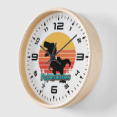 レトロサンセットパサウルス 壁時計 (傾斜)