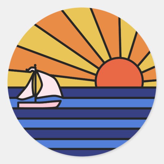 レトロサンセットパラダイス ラウンドシール (正面)