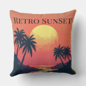 レトロサンセットパラダイス – ヴィンテージトロピカルエスケープ クッション (裏面)