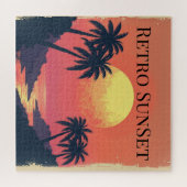 レトロサンセットパラダイス – ヴィンテージトロピカルエスケープ ジグソーパズル (横)