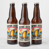 レトロサンセットビアグラス ビールラベル (ボトル)