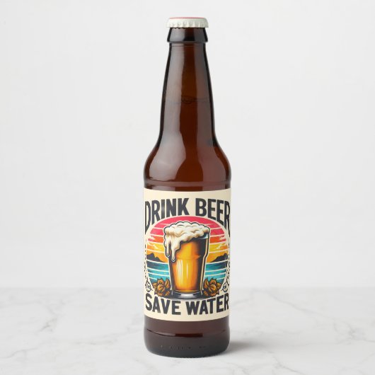 レトロサンセットビアグラス ビールラベル (正面)