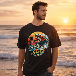 レトロサンセットビーチゴシックサーフィングラフィック Tシャツ