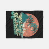 レトロサンセットビーチビベス – アメリカ湾 フリースブランケット (正面(横))