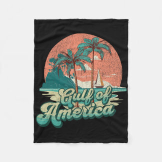 レトロサンセットビーチビベス – アメリカ湾 フリースブランケット