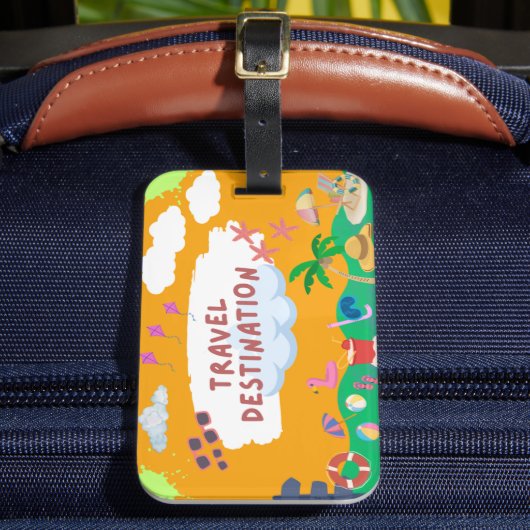 レトロサンセットビーチラゲッジタグ ラゲッジタグ (正面インサイチュ2)