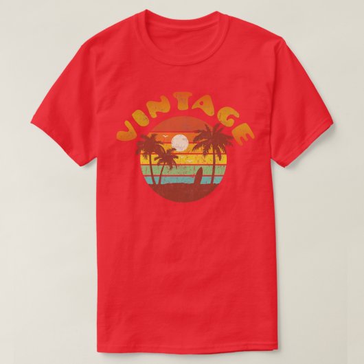 レトロサンセットビーチ80s tシャツ (デザイン正面)