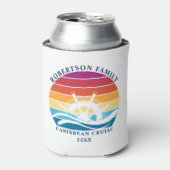レトロサンセットファミリークルーズシップホイール 缶クーラー (缶正面)