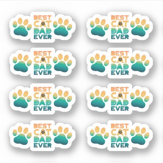 レトロサンセットフォトファーザーズ最高のデイキャットパパエバー シール (正面)