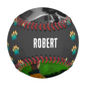 レトロサンセットフォトファーザーズ最高のデイキャットパパエバー 野球ボール (裏面)