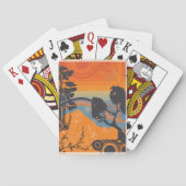レトロサンセットフォレストランドスケープ抽象芸術 トランプ (裏面)