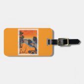 レトロサンセットフォレストランドスケープ抽象芸術 ラゲッジタグ (正面横)