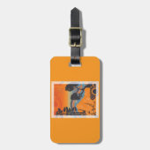 レトロサンセットフォレストランドスケープ抽象芸術 ラゲッジタグ (正面縦)