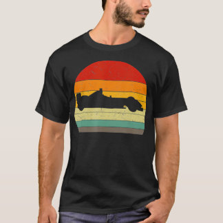 レトロサンセットフォーミュラ競走レーシングレーサー Tシャツ
