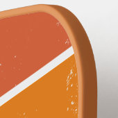 レトロサンセットブルーとオレンジパーソナライズされた ピックルボールラケット (左詳細)