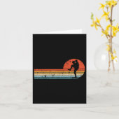 レトロサンセットベースボールピッチャーヴィンテージ野球プラン カード (黄色い花)