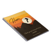 レトロサンセットマウンテンアドベンチャー登山サンキューユー ノートブック (右側)