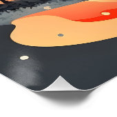 レトロサンセットマウンテンランドスケープ ポスター (コーナー)