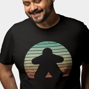 レトロサンセットメープルパステルボードゲーマー Tシャツ