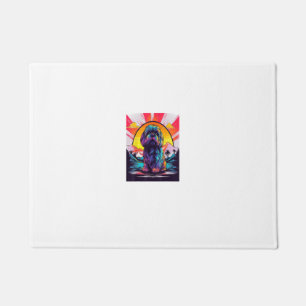 レトロサンセットラサアプソドッグ ドアマット