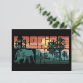 レトロサンセットランドスケープアジアタイ – タイポグラフィ カード (スタンド正面)