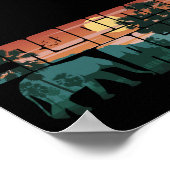 レトロサンセットランドスケープアジアタイ – タイポグラフィ ポスター (角)