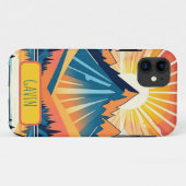 レトロサンセットランドスケープ オーダーメイド Case-Mate iPhoneケース (裏面(横))