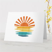 レトロサンセットレイズウェーブドヴィンテージレトロサンシャインサン カード (黄色い花)