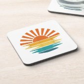 レトロサンセットレイズウェーブドヴィンテージレトロサンシャインサン コースター (左側)