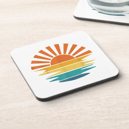 レトロサンセットレイズウェーブドヴィンテージレトロサンシャインサン コースター (左側)