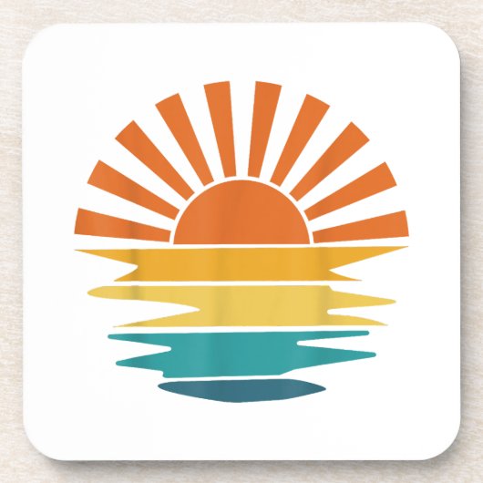 レトロサンセットレイズウェーブドヴィンテージレトロサンシャインサン コースター (正面)