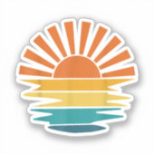 レトロサンセットレイズウェーブドヴィンテージレトロサンシャインサン シール (正面)