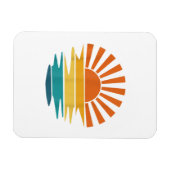 レトロサンセットレイズウェーブドヴィンテージレトロサンシャインサン マグネット (横)