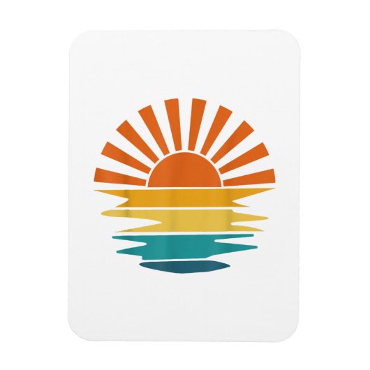 レトロサンセットレイズウェーブドヴィンテージレトロサンシャインサン マグネット (縦)