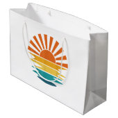 レトロサンセットレイズウェーブドヴィンテージレトロサンシャインサン ラージペーパーバッグ (裏面アングル)